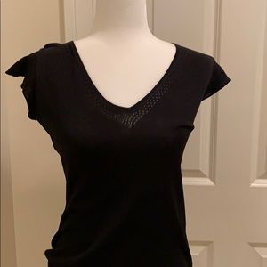 Banana republic silk black vneck